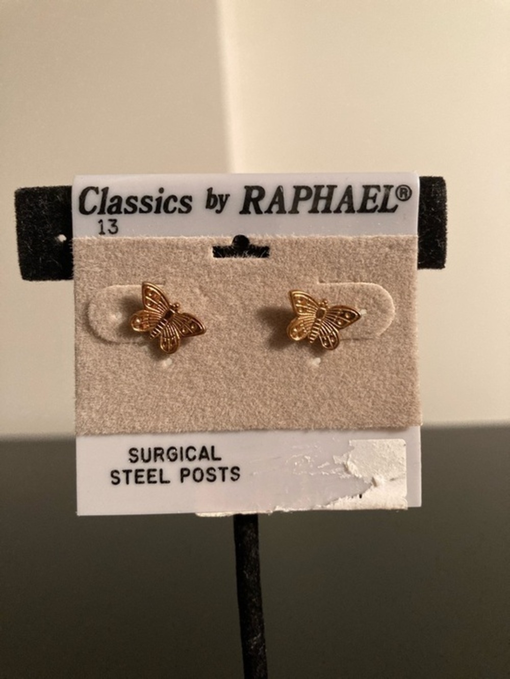 Raphael Gold Butterfly Stud Earrings